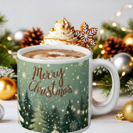 Cozy Winter Forest "Merry Christmas" Mug Jumbo Mugg