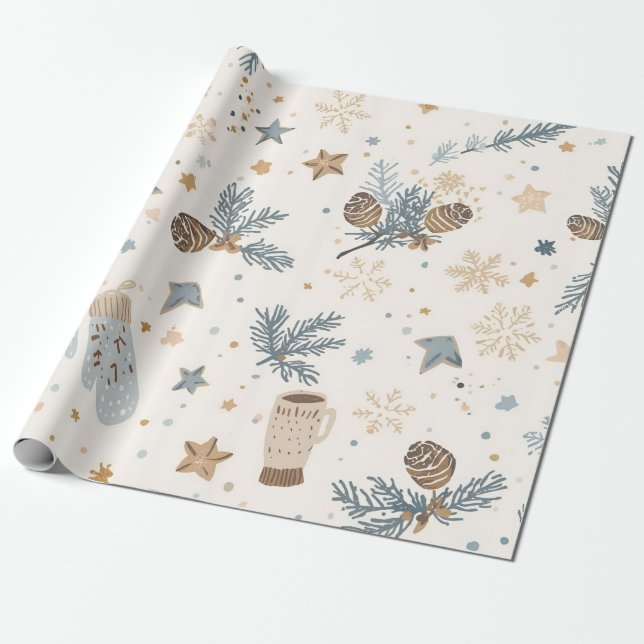 Cozy Winter Magic | Elegant Minimalist Winter Desi Presentpapper (Utrullad)