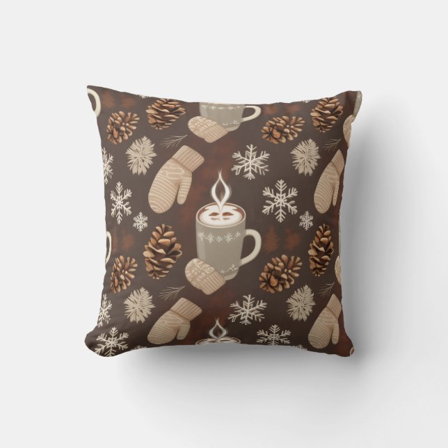 Cozy Winter Pattern-Minimalist Aesthetic Art Kudde (Framsida)