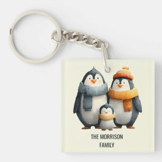 Cozy Winter Penguin Family