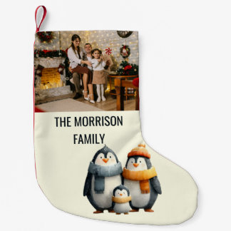 Cozy Winter Penguin Family Liten Julstrumpa
