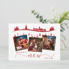 Cozy Winter Photo Greeting for Families Meddelande