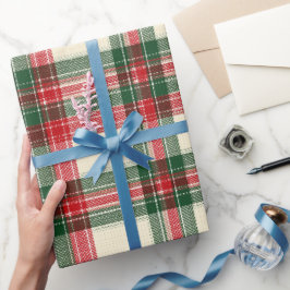 Cozy Winter Red Green Holiday Plaid Pattern Presentpapper