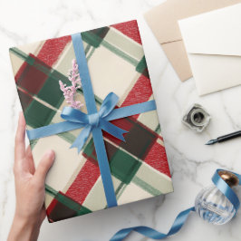 Cozy Winter Red Green Holiday Plaid Pattern Presentpapper