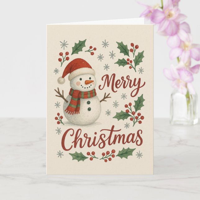 Cozy Winter Village Christmas Card – Warm Holiday  Kort (Orkide)