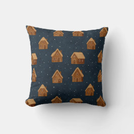 Cozy Winter Village Pattern Throw Pillow Kudde