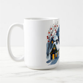 Cozy Winter Village Watercolor Christmas Kaffemugg