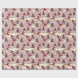 Cozy Winter Village Wrapping Paper Presentpapper