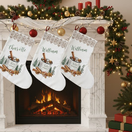 Cozy Winter White Simple Holiday Stor Julstrumpa