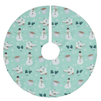 Cozy Winter Wonderland Tree Skirt Julgransmatta Borstad Polyester