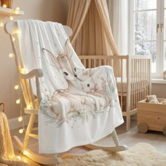 Cozy Woodland Winter Fleece Blanket