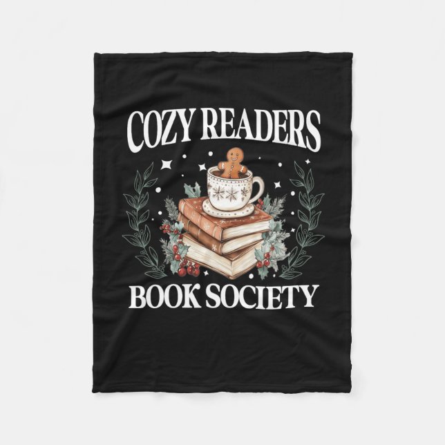 Cozyreaders Bok Society Bookish julläsning Fleecefilt (Framsidan)