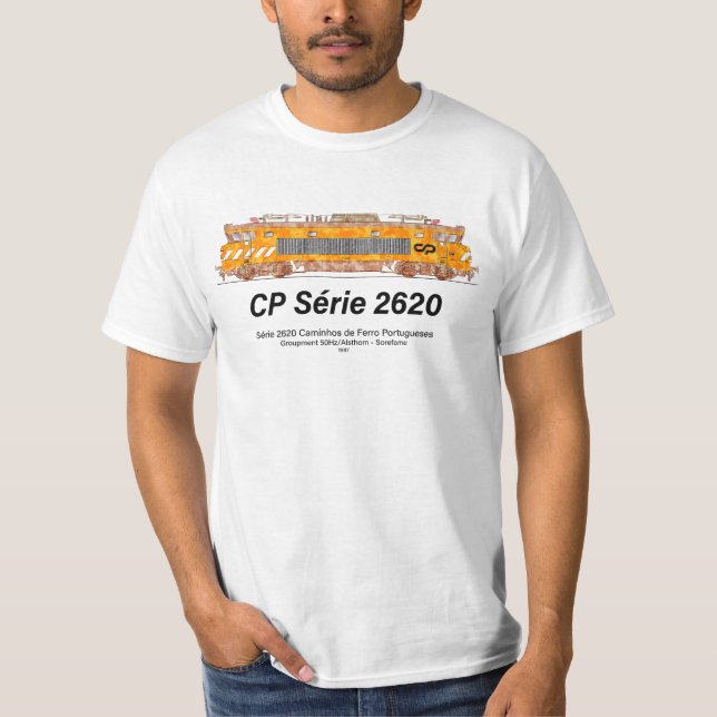 CP Serie 2620 Electric Locomotive Nez-Casse Loco T Shirt (Framsida)