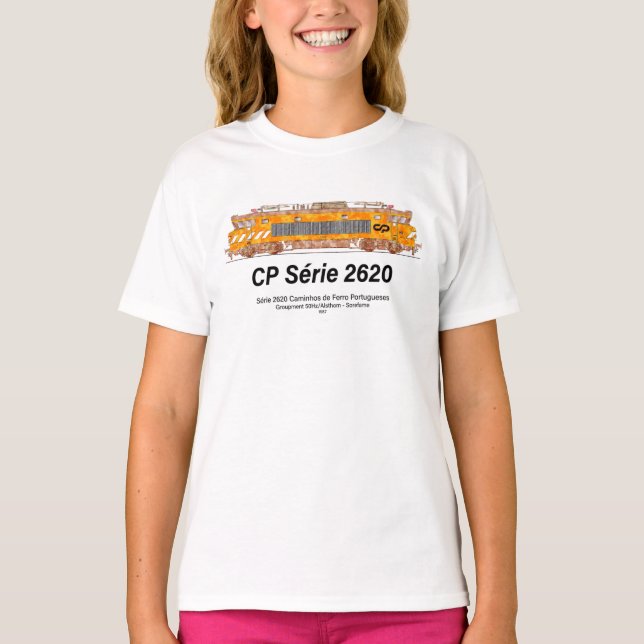 CP Serie 2620 Electric Locomotive Nez-Casse Loco T Shirt (Framsida)