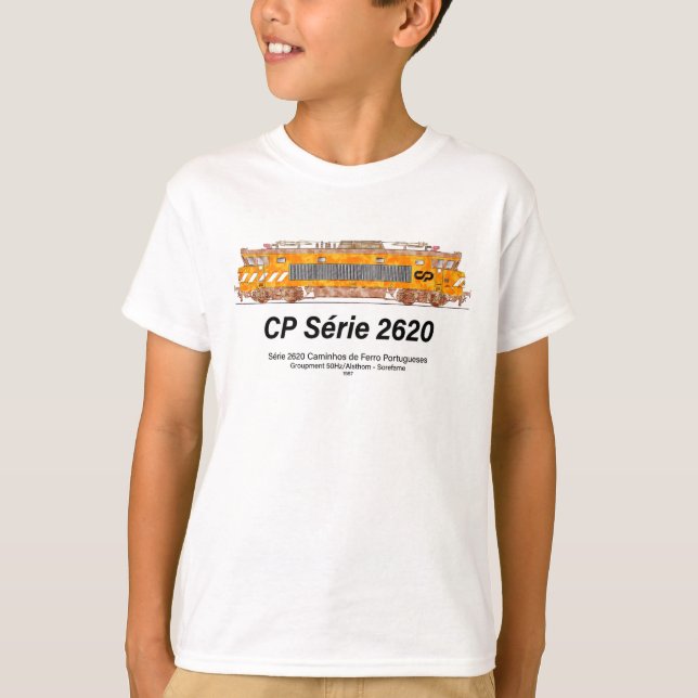 CP Serie 2620 Electric Locomotive Nez-Casse Loco T Shirt (Framsida)