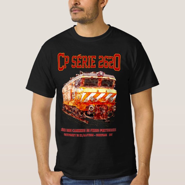 CP Serie 2620 Electric Locomotive Nez-Casse Loco T Shirt (Framsida)