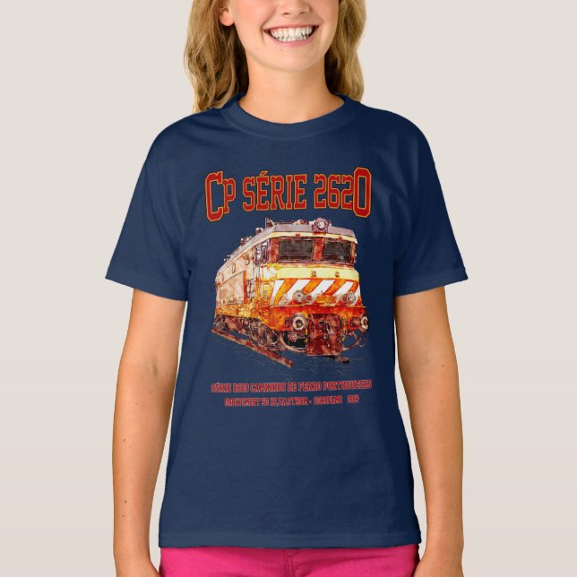 CP Serie 2620 Electric Locomotive Nez-Casse Loco T Shirt (Framsida)