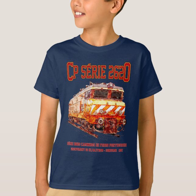 CP Serie 2620 Electric Locomotive Nez-Casse Loco T Shirt (Framsida)