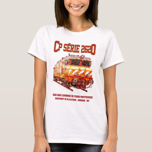 CP Serie 2620 Electric Locomotive Nez-Casse Loco T Shirt (Framsida)