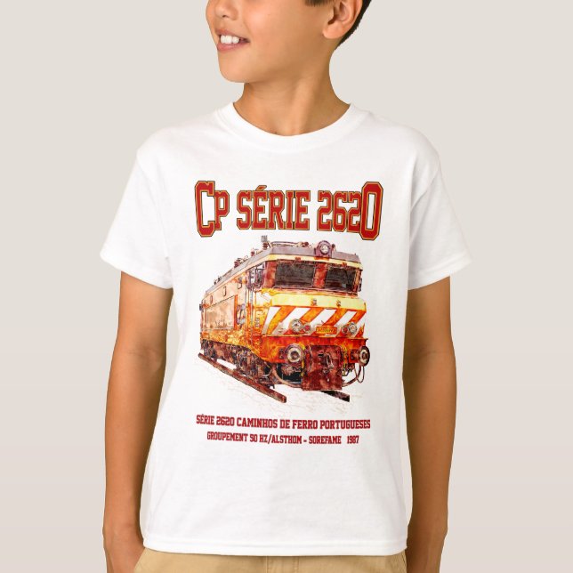 CP Serie 2620 Electric Locomotive Nez-Casse Loco T Shirt (Framsida)