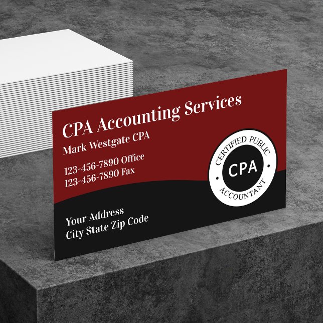 CPA Accountant Affärskort Visitkort (Skapare uppladdad)