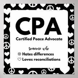 CPA Auktoriserad Peace Advocate Poster