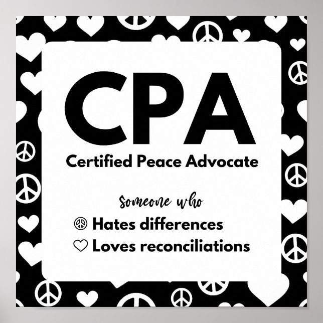 CPA Auktoriserad Peace Advocate Poster (Framsidan)