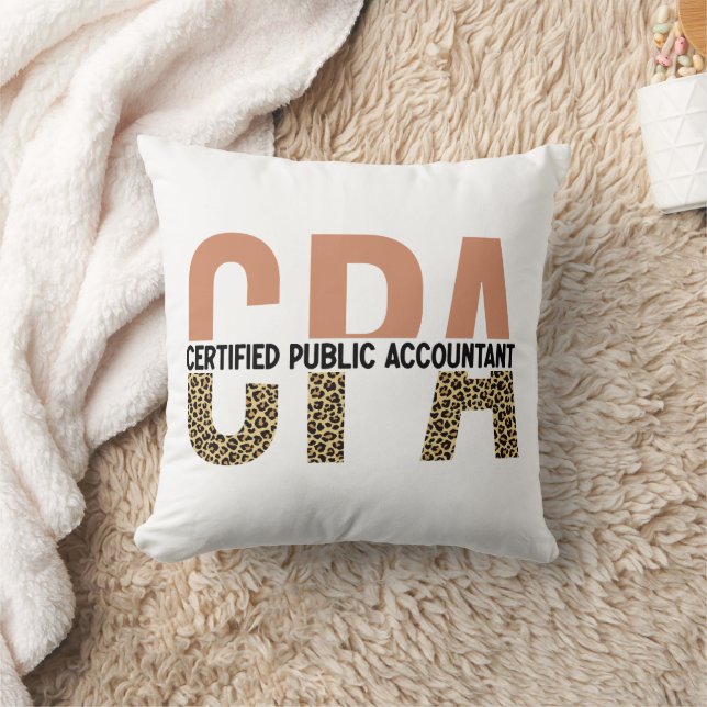 CPA Auktoriserad Public Accountant Leopard Print Kudde (Filt)