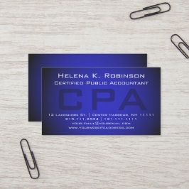 CPA Auktoriserad Public Accountant Strecking Blue Visitkort