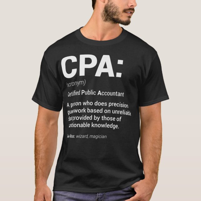 CPA Auktoriserad Public Accountants Definition Sea T Shirt (Framsida)