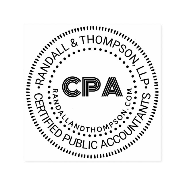 CPA Cert Public Accountant Firm Namn URL #2 Självfärgande Stämpel (Design)