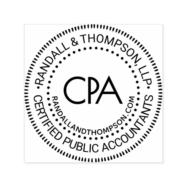 CPA Cert Public Accountant Firm Namn URL #51 Självfärgande Stämpel (Design)