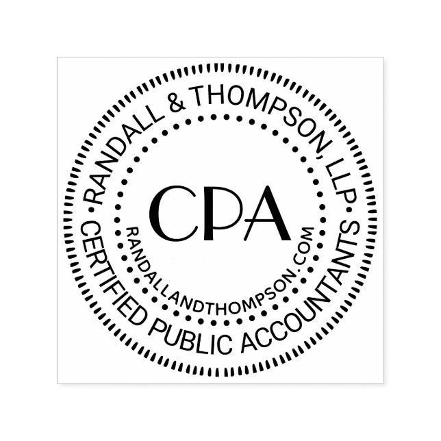 CPA Cert Public Accountant Firm Namn URL #6 Självfärgande Stämpel (Design)