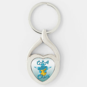 CPA Chick nr 7 Twisted Heart Silverfärgad Nyckelring