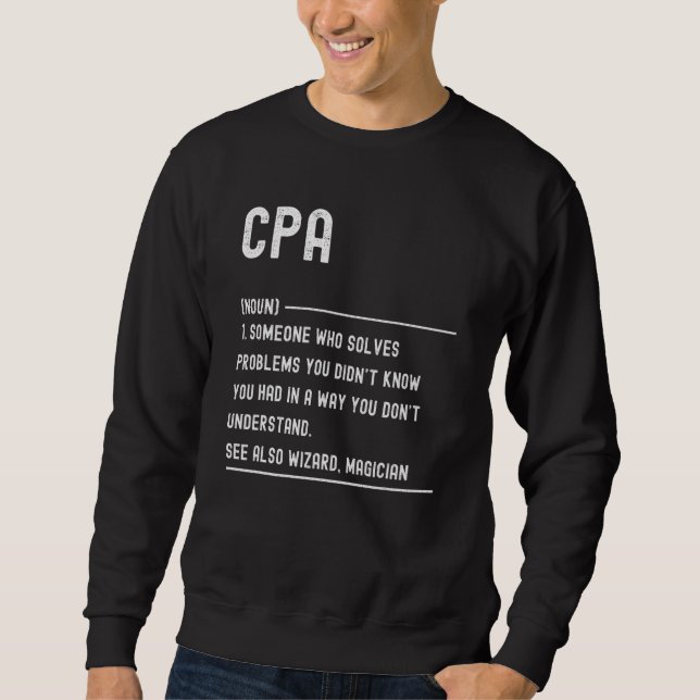 Cpa Definition Shirts Funny Job Title Lång Ärmad Tröja (Framsida)