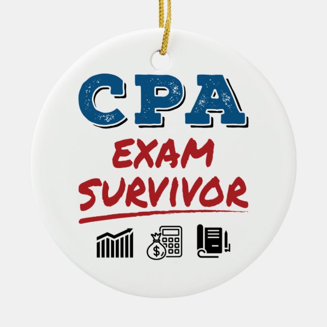 CPA Exam Survivor Julgransprydnad Keramik (Framsidan)