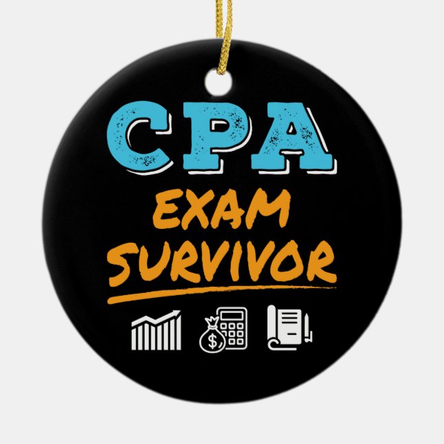 CPA Exam Survivor Julgransprydnad Keramik (Framsidan)