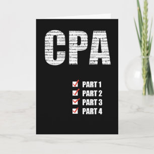 CPA-grattis som passerar alla 4 delarna svart Kort