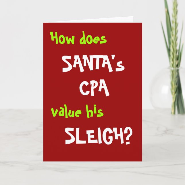 CPA Julkort | Santa Accounting Pun | Joke Helgkort (Framsida)