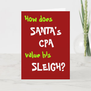 CPA Julkort   Santa Accounting Pun   Joke Helgkort