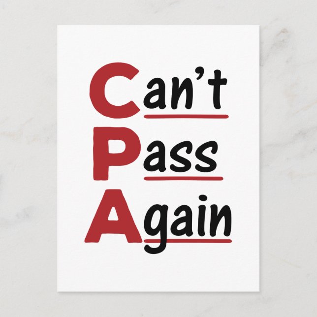 CPA kan inte passera igen Lönsam Accountant Acrony Vykort (Framsida)