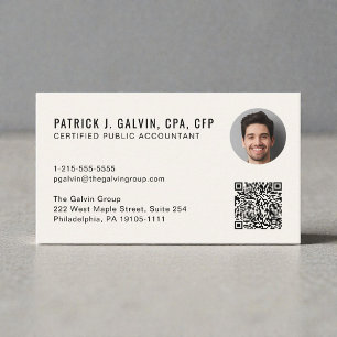 CPA-revisor QR-kod Foto Visitkort