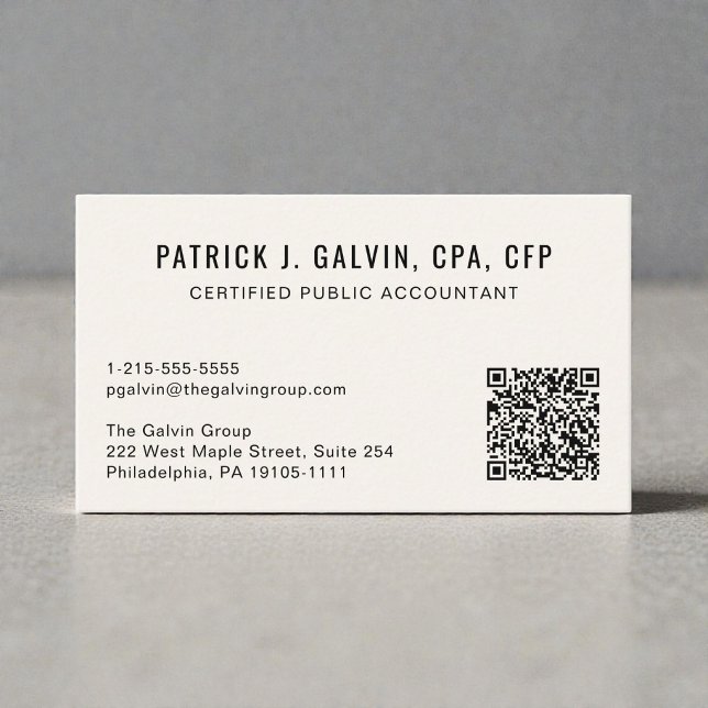 CPA-revisor QR-kod Visitkort (CPA Accountant QR Code Business Card)