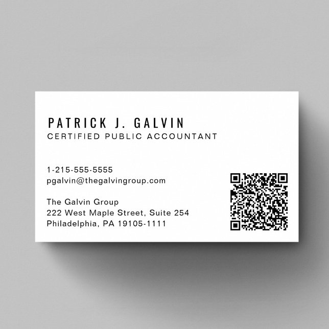 CPA-revisor QR-kod Visitkort (CPA Accountant QR Code Business Card)