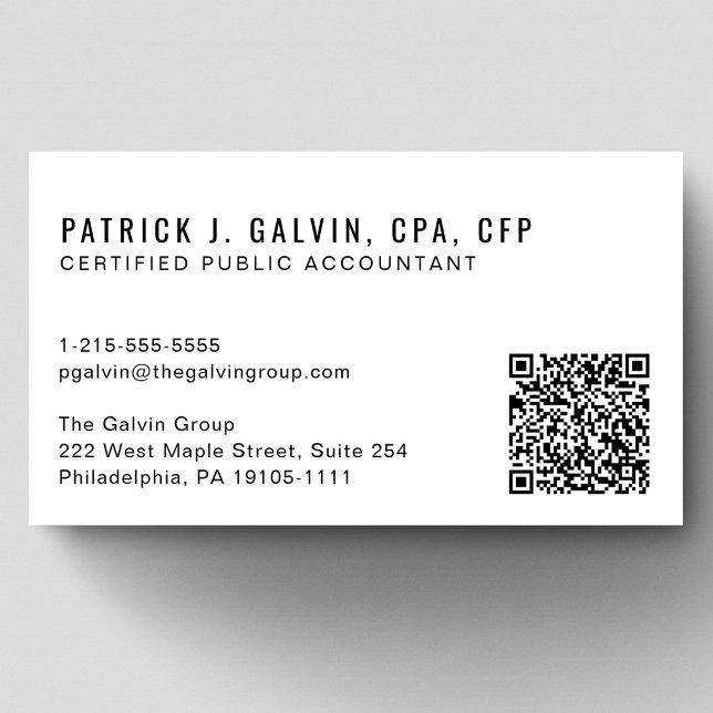 CPA-revisor QR-kod Visitkort (CPA Accountant QR Code Business Card)