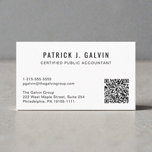 CPA-revisor QR-kod Visitkort (CPA Accountant QR Code Business Card)