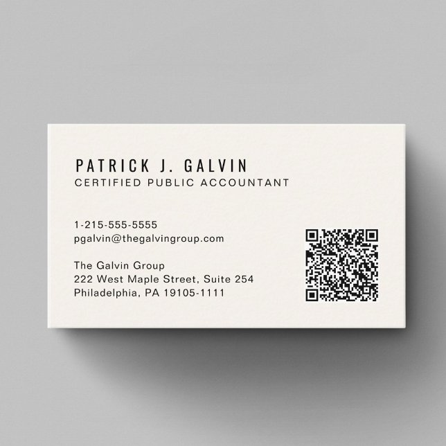 CPA-skattekonsult QR-kod Visitkort (CPA Tax Accountant QR Code Business Card)