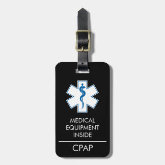CPAP eller medicinsk varning vid påfyllning av bag Bagagebricka