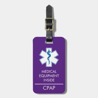 CPAP eller medicinsk varning vid påfyllning av bag Bagagebricka