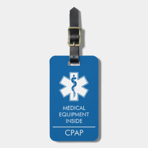 CPAP eller medicinsk varning vid påfyllning av bag Bagagebricka